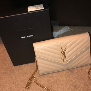 YSL nude clutch